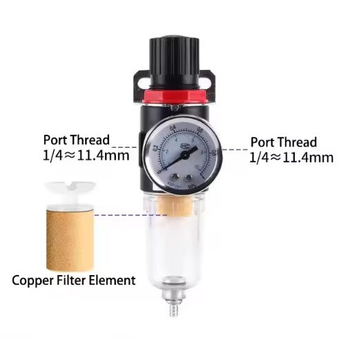 FORMULA AIR FILTER / REGULATOR WITH MOISTURE TRAP &amp; GAUGE 1/4"