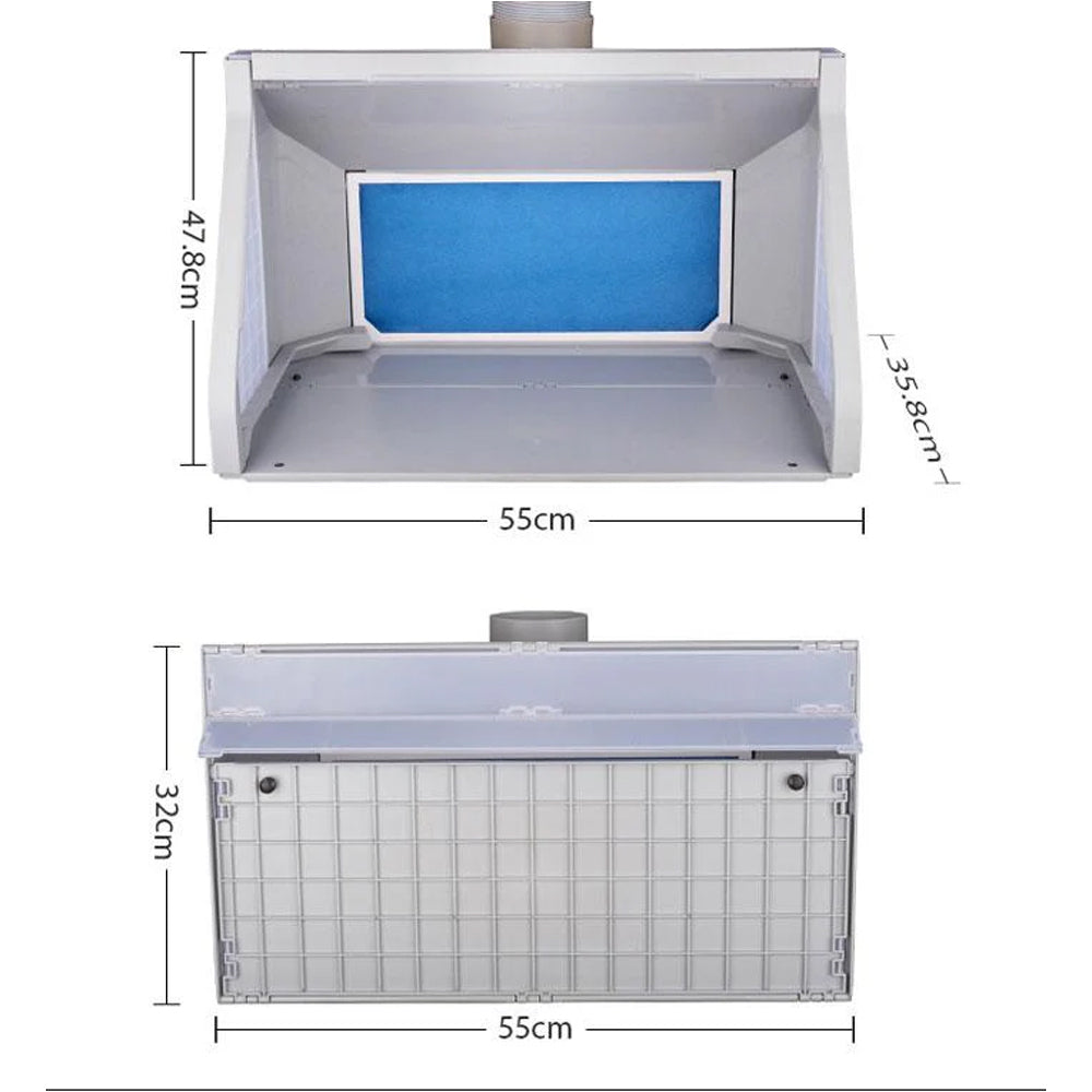FORMULA AIRBRUSH LARGE SPRAY BOOTH WITH LIGHTS AND EXHAUST