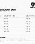 Size chart for REVIT Median Jacket - Ladies
