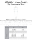 KNOX Size Chart - Urbane Pro MK3 Men's Shirt