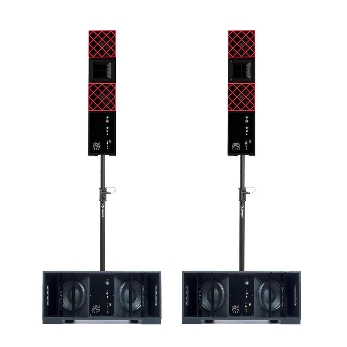 DILLINGER LABS DFA + DFB PAIRED SPEAKER &amp; SUBWOOFER BATTERY POWERED WIRELESS PRO AUDIO KIT