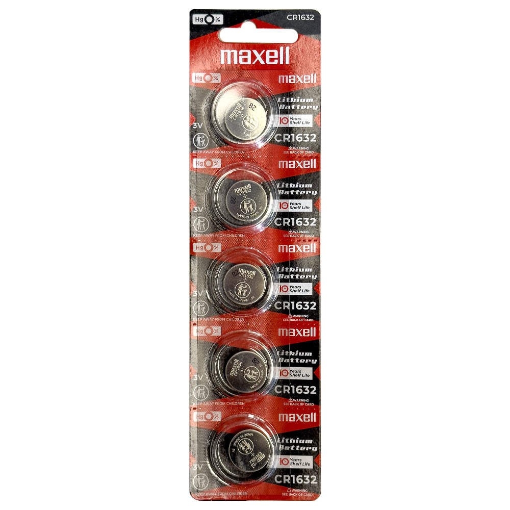 MAXELL LITHIUM BATTERY CR1632 3V COIN CELL 5 PACK