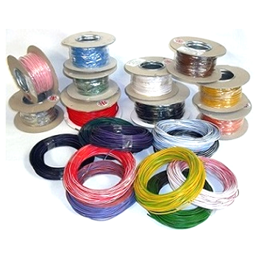 BIKER'S TOOLBOX 1MM SINGLE COLOUR WIRE - WHITE PER METRE