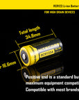 NITECORE LI-ION RECHARGEBALE BATTERY RCR123A (3.7V, 650mAh)