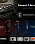 NITECORE RECHARGEABLE TACTICAL LED TORCH 5000 LUM WITH GLASS BREAK