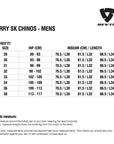 Size chart for REVIT Terry SK Chino - Mens