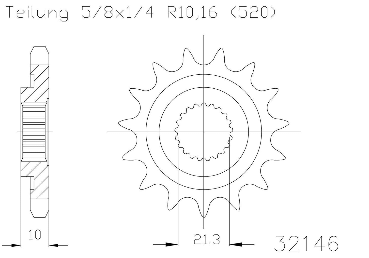 SPROCKET FRONT MOTO MASTER STEEL 14T SUZUKI RMX450 10-19 RMZ450 05-12