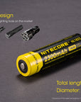 NITECORE LI-ION RECHARGEABLE BATTERY 18650 (3.7v / 2300mAh)