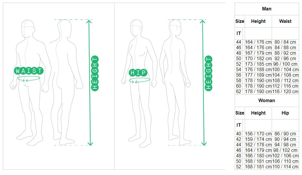 Spidi leather pants size chart - man &amp; woman