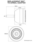 QL 360 to Gimbal Adaptor tech drawing