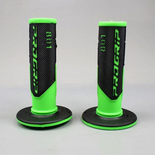 Progrip Gel MX grips 115mm Black/Green Fluro - PG801BGN