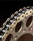 Renthal R4 road chain uses SRS technology - the SRS ring technology enhances chain flexibility and offers smoother operation than standard o-ring chains, whilst also increasing durability.